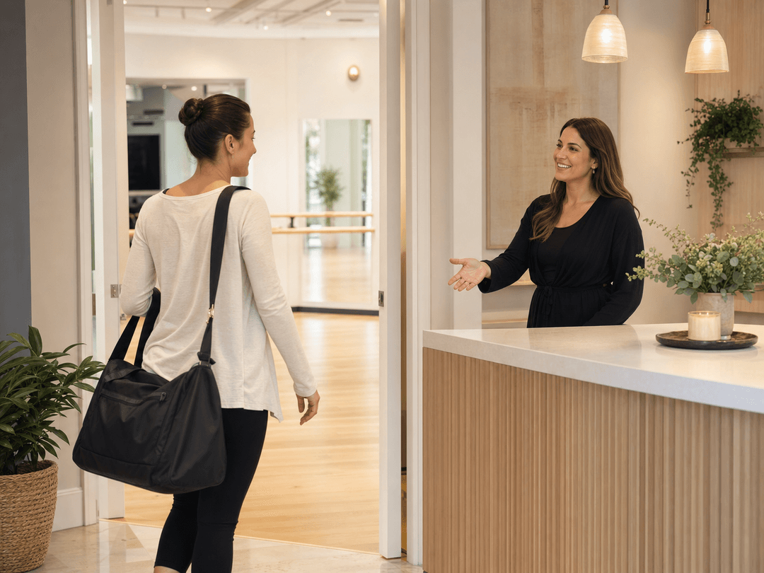 Dance Journey Studios arrival and front desk welcome in Katy, TX