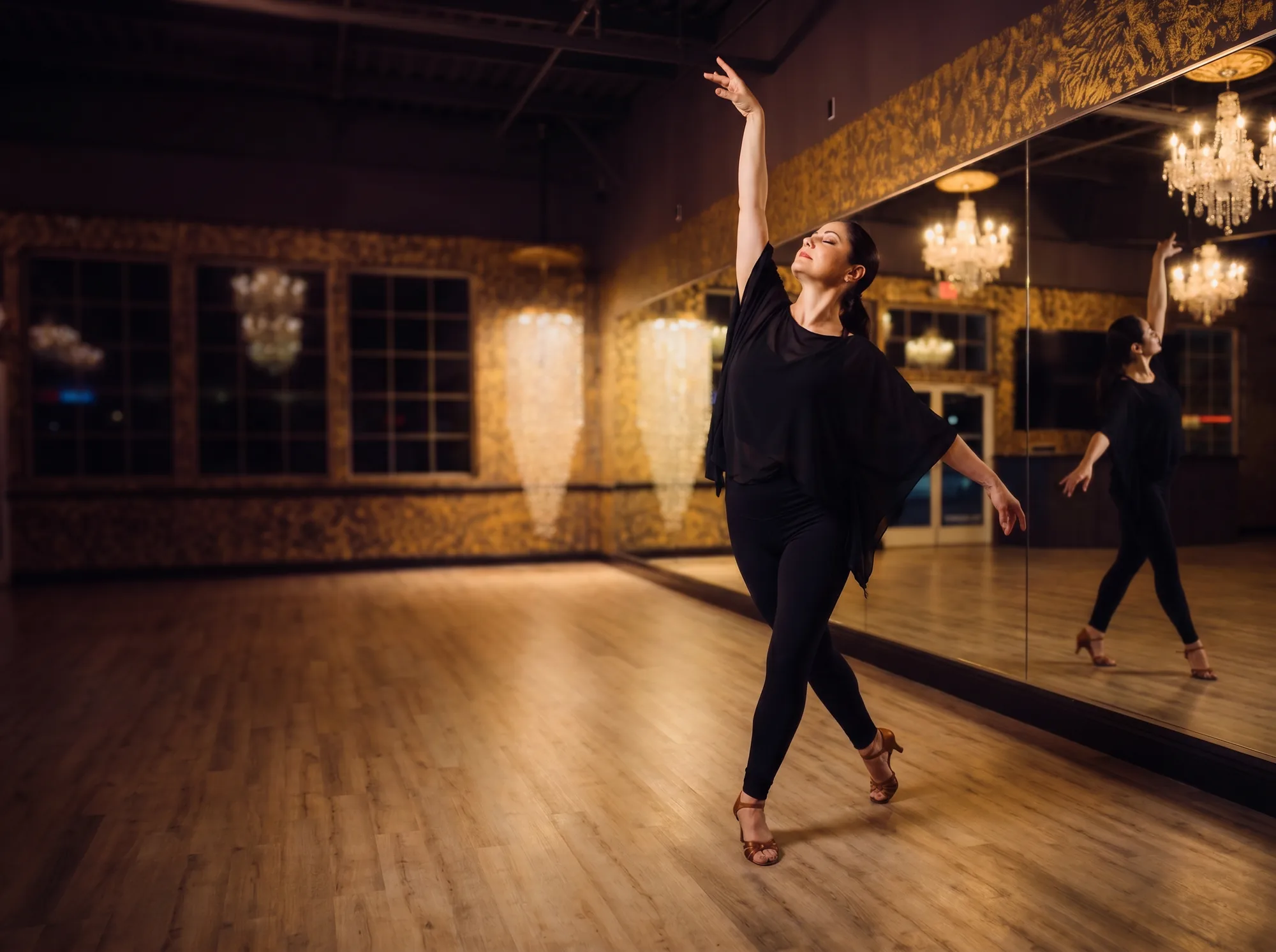 Adult dance student building confidence through expressive movement